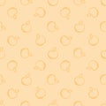 Vector seamless apple pattern; orange background.